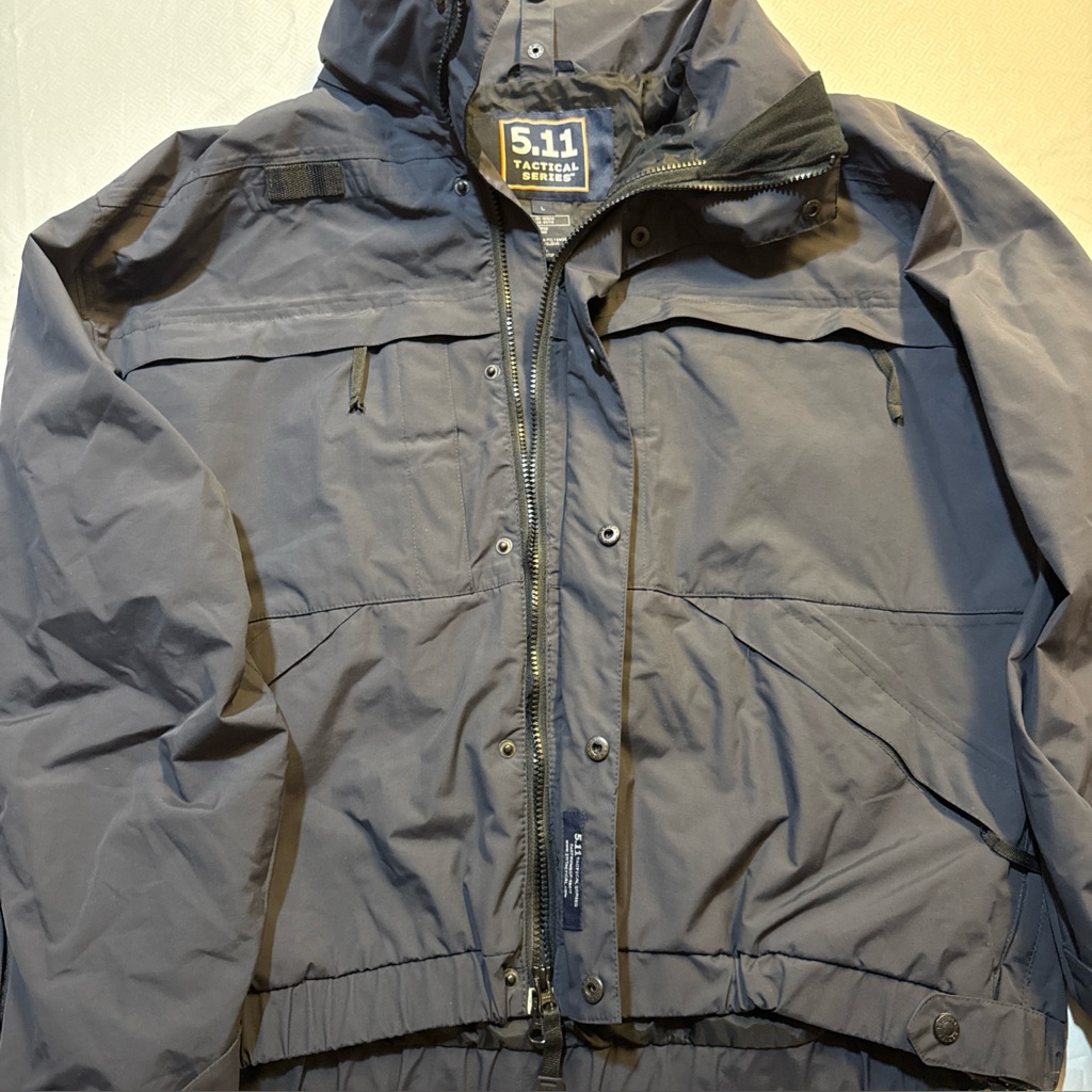 5.11 Tactical Series Jacket 5 In 1 Parka#48017mens Large Coat 511 Preowned Black